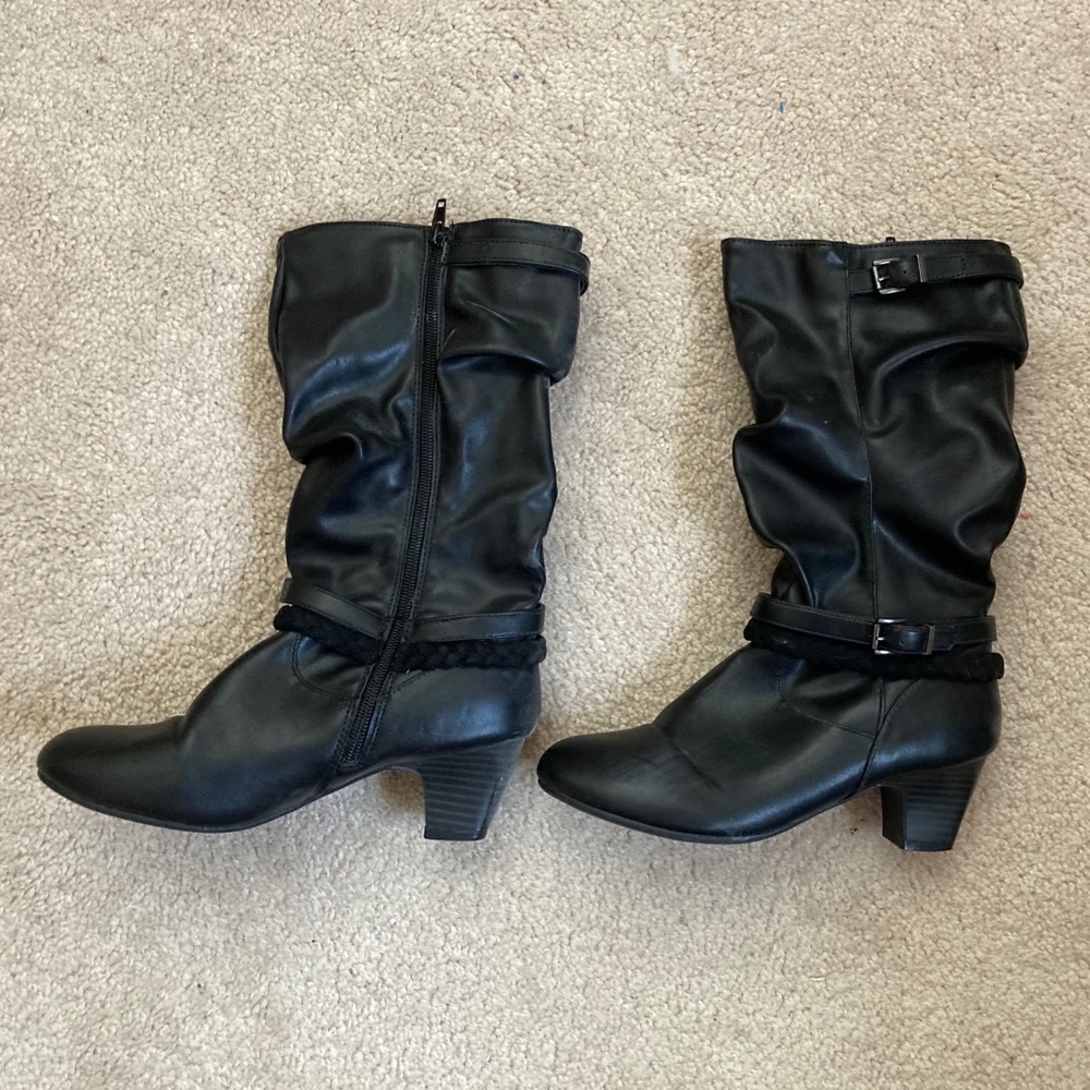 Rampage - Black Leather Vicky - Girls Dress Boots